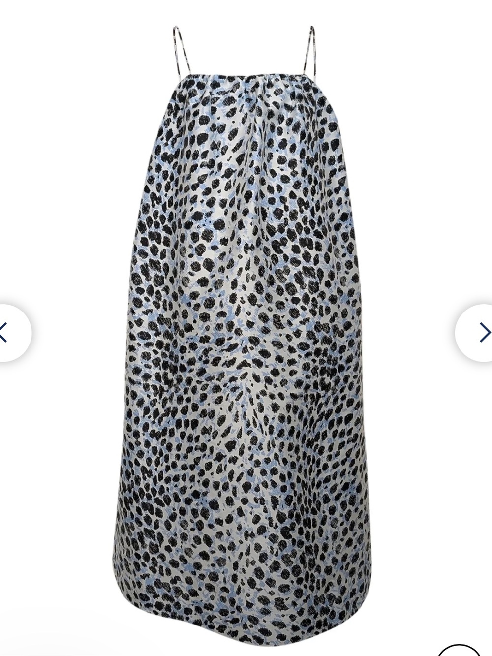NWT Ganni Blue Leopard Dress Size 38 US 6